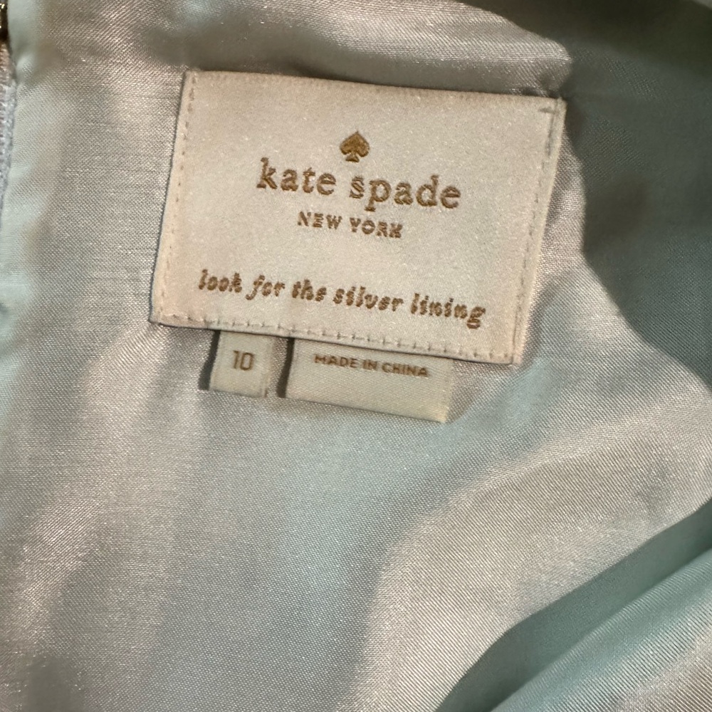 Kate Spade 10 Dress Garden Leaves Pique Fit Flare lined V neck lined - Picture 5 of 16